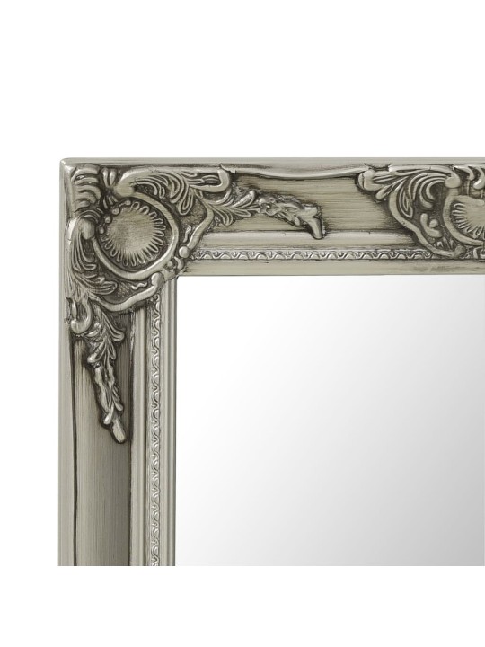 Nástěnné zrcadlo barokní styl 50 x 80 cm stříbrné