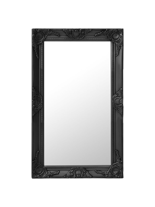 Nástěnné zrcadlo barokní styl 50 x 80 cm černé
