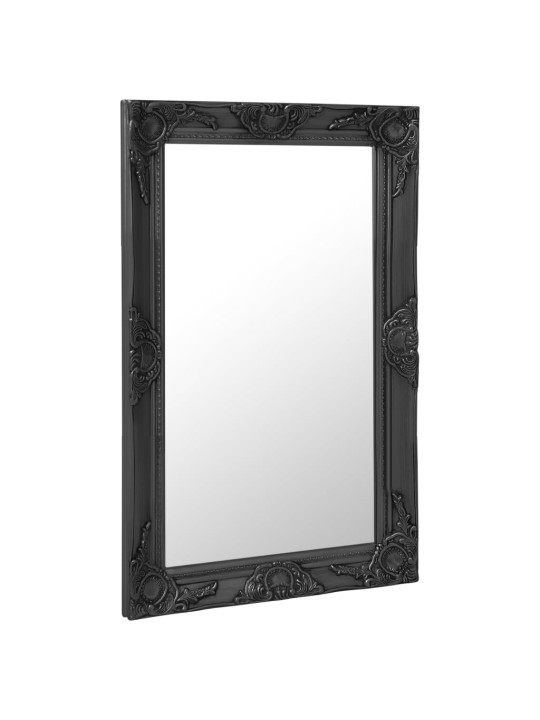 Nástěnné zrcadlo barokní styl 50 x 80 cm černé