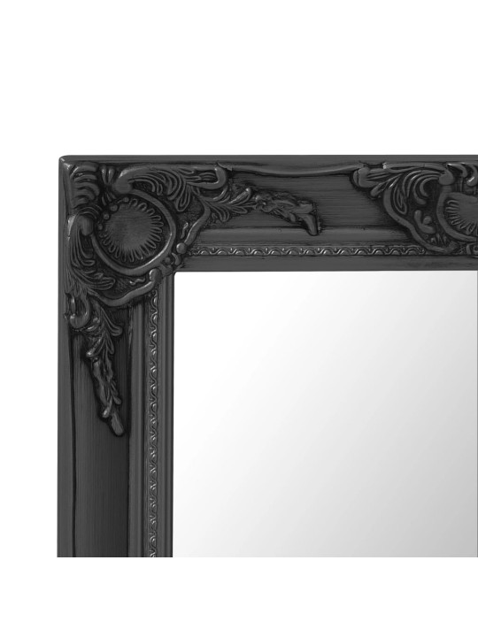 Nástěnné zrcadlo barokní styl 50 x 80 cm černé