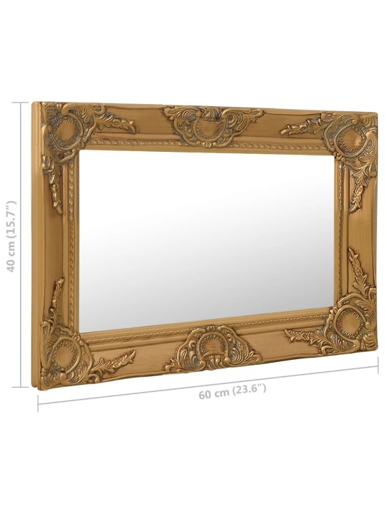 Nástěnné zrcadlo barokní styl 60 x 40 cm zlaté