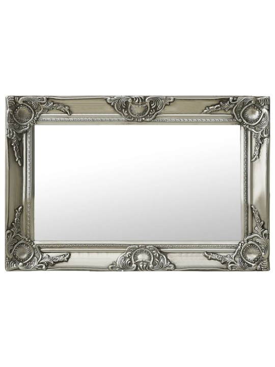Nástěnné zrcadlo barokní styl 60 x 40 cm stříbrné