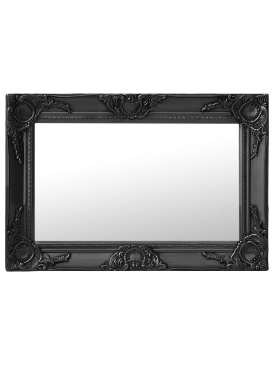Nástěnné zrcadlo barokní styl 60 x 40 cm černé