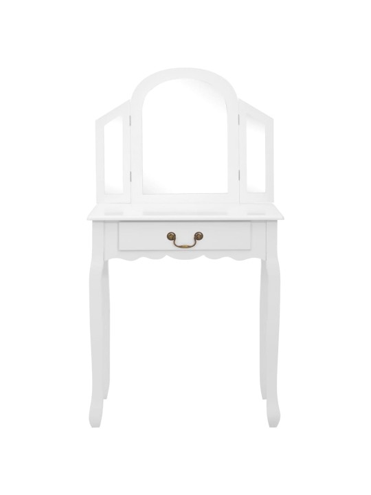 Toaletní stolek se stoličkou bílý 65x36x128 cm pavlovnia MDF