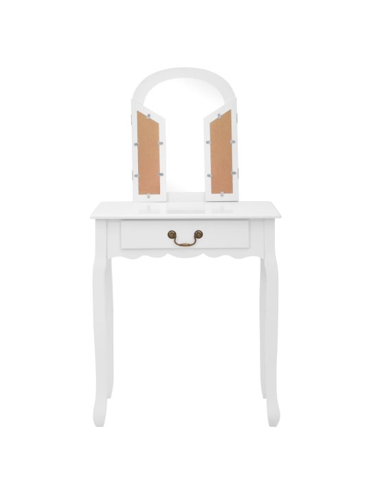 Toaletní stolek se stoličkou bílý 65x36x128 cm pavlovnia MDF