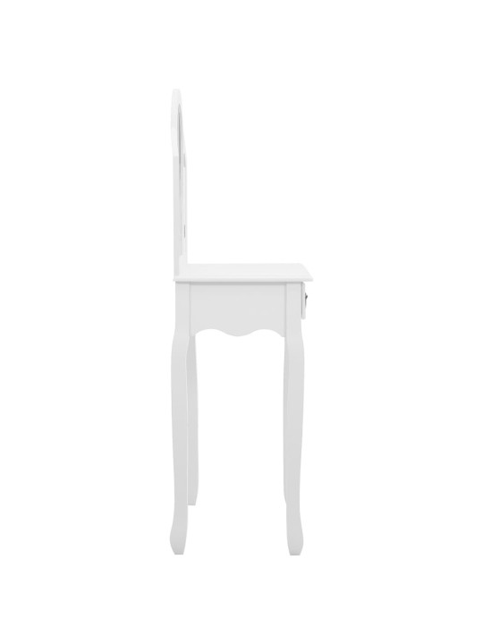 Toaletní stolek se stoličkou bílý 65x36x128 cm pavlovnia MDF