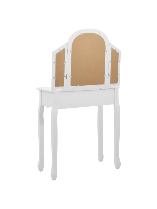 Toaletní stolek se stoličkou bílý 65x36x128 cm pavlovnia MDF