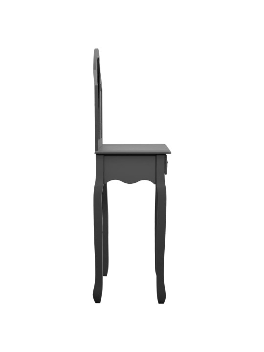 Toaletní stolek se stoličkou šedý 65x36x128 cm pavlovnia MDF