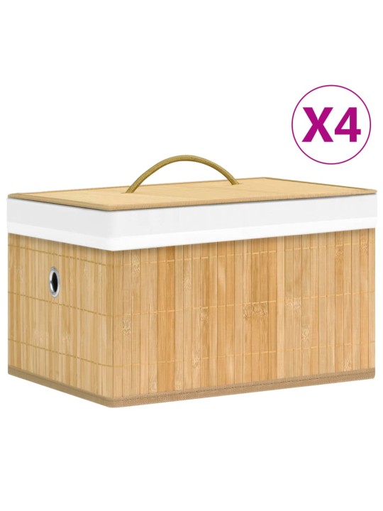 Bambusové úložné boxy 4 ks