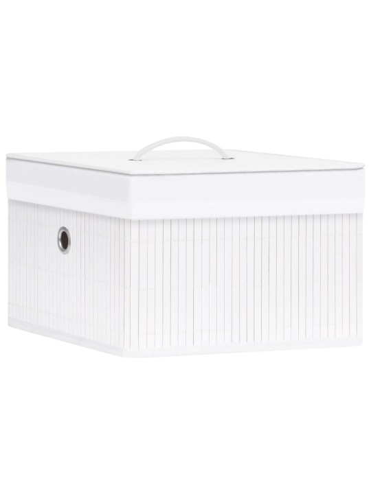 Bambusové úložné boxy 4 ks bílé
