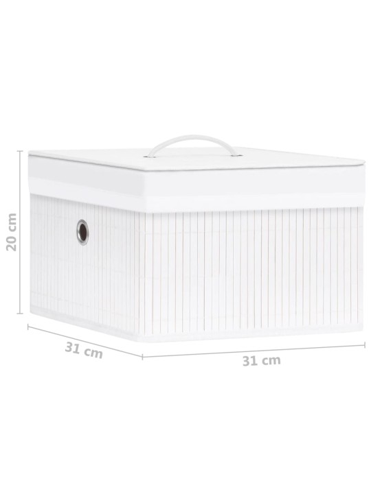 Bambusové úložné boxy 4 ks bílé