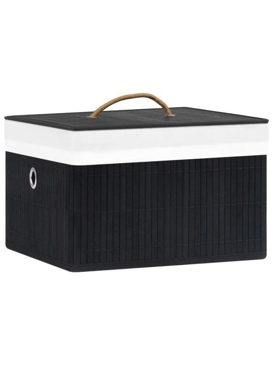 Bambusové úložné boxy 4 ks černé
