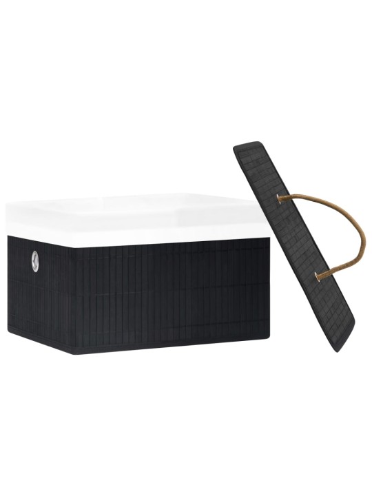 Bambusové úložné boxy 4 ks černé