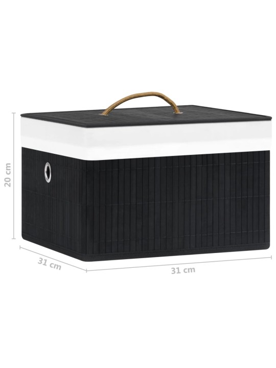 Bambusové úložné boxy 4 ks černé