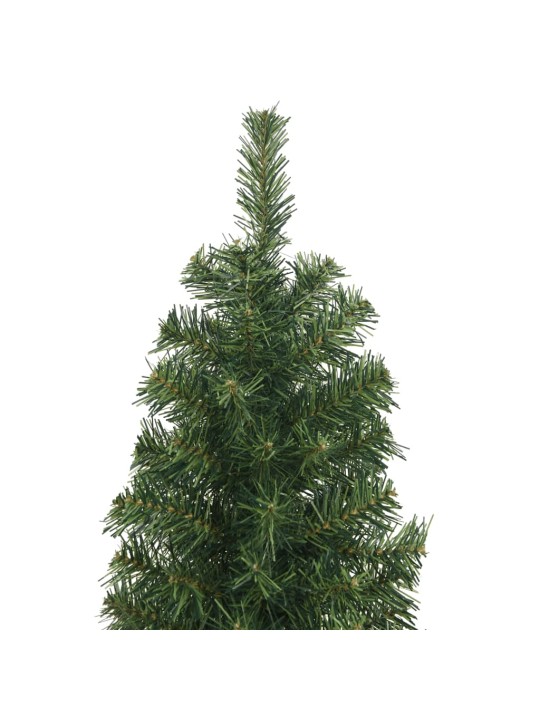 Úzký umělý vánoční stromek se stojanem zelený 210 cm PVC