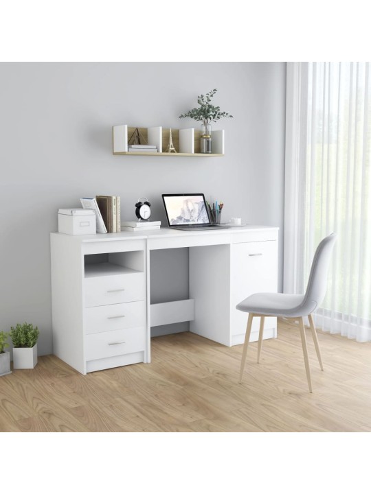 Psací stůl bílý 140 x 50 x 76 cm kompozitní dřevo