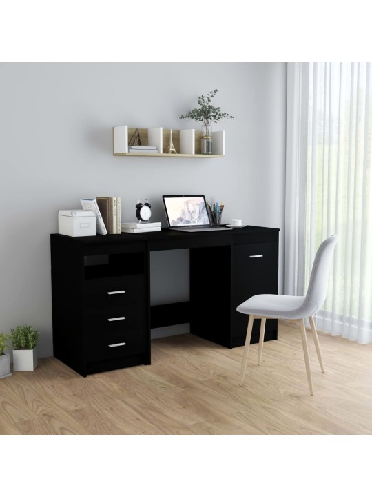 Psací stůl černý 140 x 50 x 76 cm kompozitní dřevo