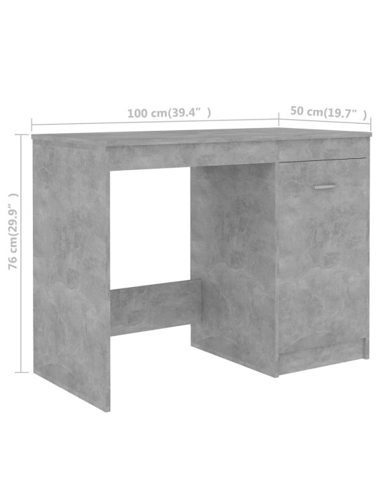 Psací stůl betonově šedý 140 x 50 x 76 cm kompozitní dřevo