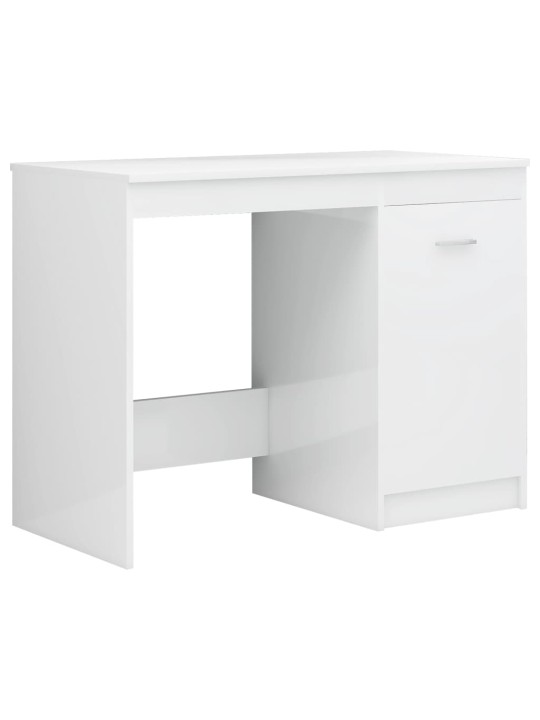 Psací stůl bílý s vysokým leskem 140x50x76 cm kompozitní dřevo