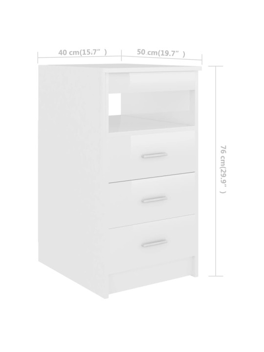 Psací stůl bílý s vysokým leskem 140x50x76 cm kompozitní dřevo