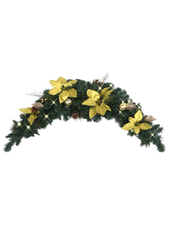 Vánoční oblouk s LED světly zelený 90 cm PVC