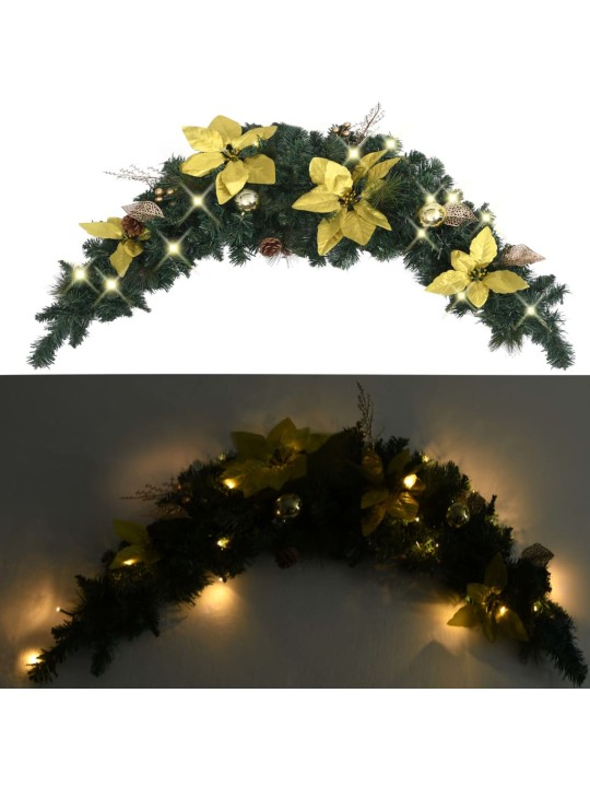 Vánoční oblouk s LED světly zelený 90 cm PVC