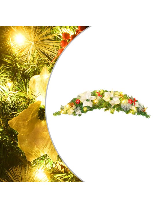 Vánoční oblouk s LED světly zelený 90 cm PVC