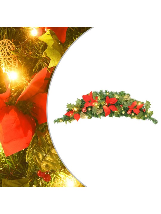 Vánoční oblouk s LED světly zelený 90 cm PVC