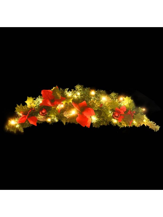 Vánoční oblouk s LED světly zelený 90 cm PVC
