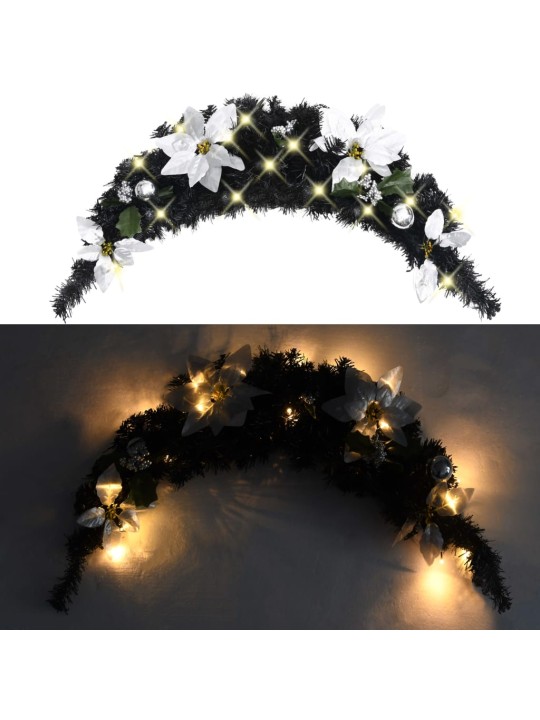 Vánoční oblouk s LED světly černý 90 cm PVC