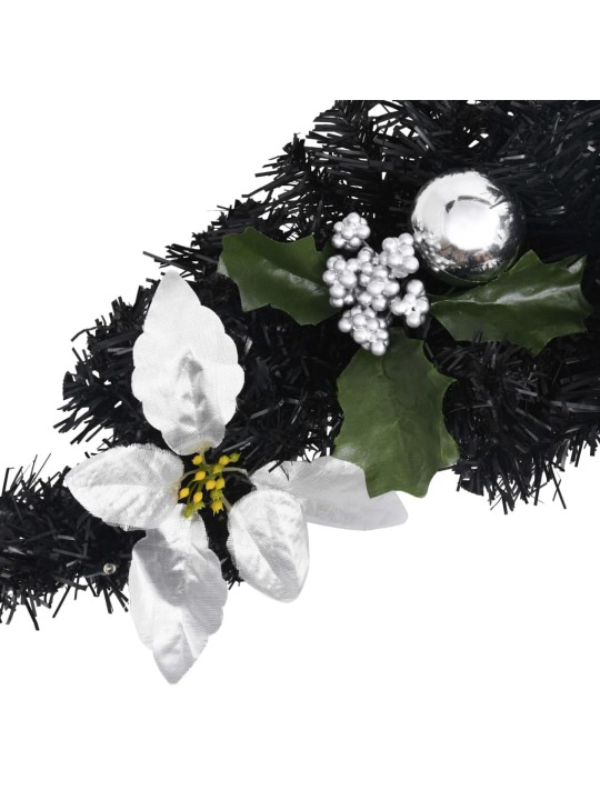 Vánoční oblouk s LED světly černý 90 cm PVC