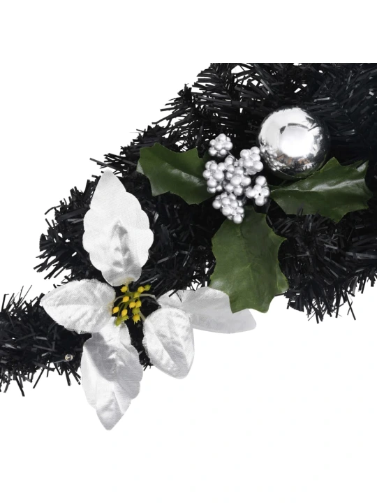 Vánoční oblouk s LED světly černý 90 cm PVC