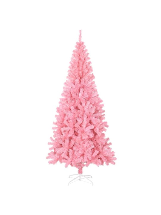 Umělý vánoční stromek se stojanem růžový 210 cm PVC