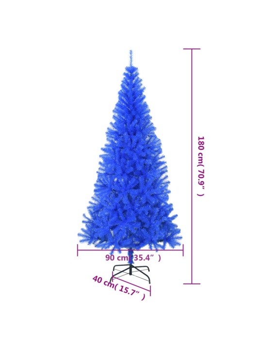 Umělý vánoční stromek se stojanem modrý 180 cm PVC