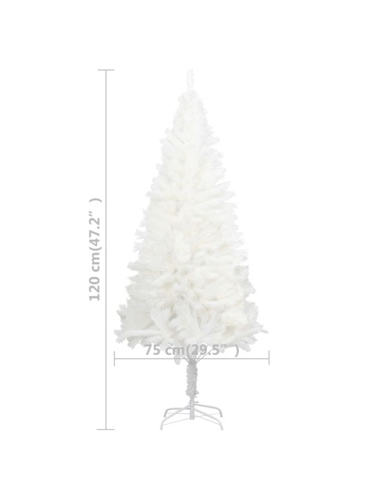 Umělý vánoční stromek s realistickým jehličím bílý 120 cm