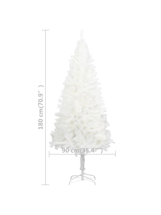 Umělý vánoční stromek s realistickým jehličím bílý 180 cm