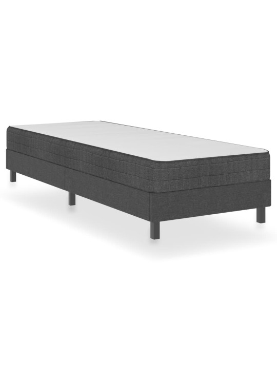 Postel boxspring tmavě šedá textil 80 x 200 cm