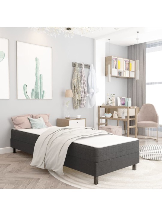 Postel boxspring tmavě šedá textil 80 x 200 cm
