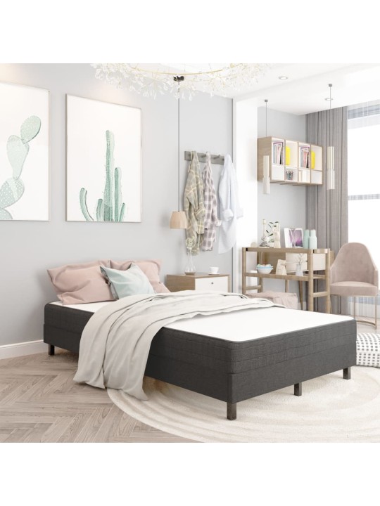 Postel boxspring tmavě šedá textil 120 x 200 cm