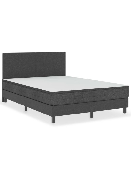 Postel boxspring tmavě šedá textil 180 x 200 cm