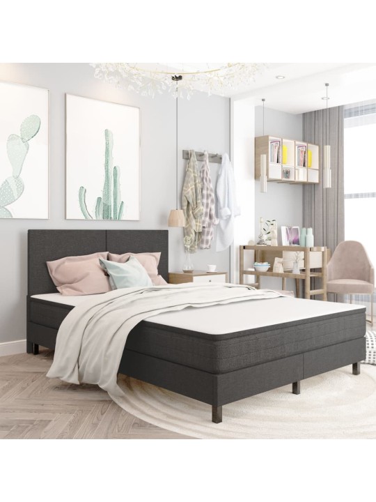 Postel boxspring tmavě šedá textil 180 x 200 cm