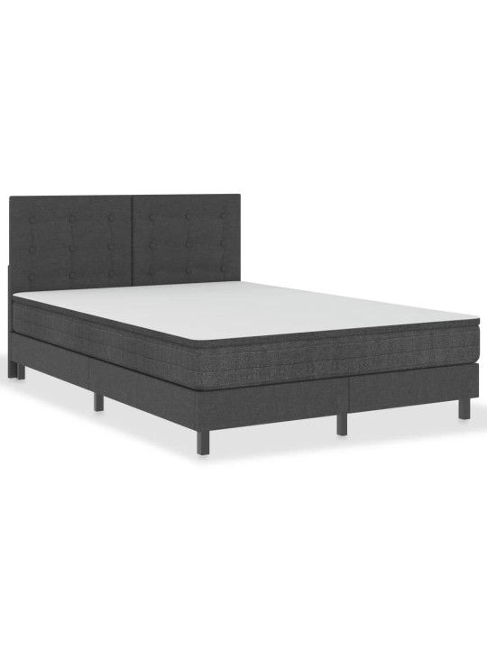 Postel boxspring tmavě šedá textil 140 x 200 cm