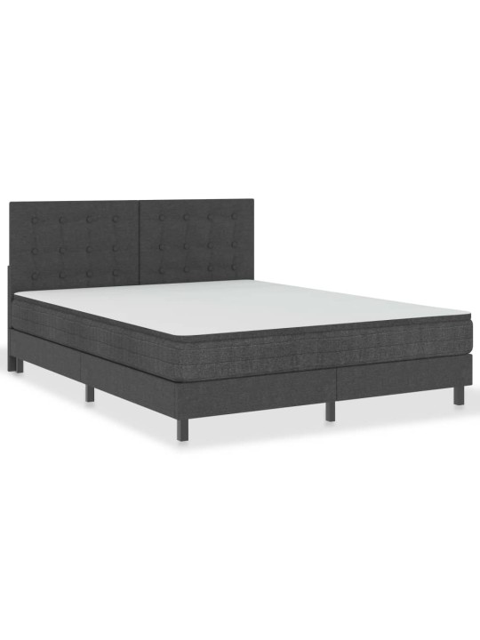 Postel boxspring tmavě šedá textil 180 x 200 cm