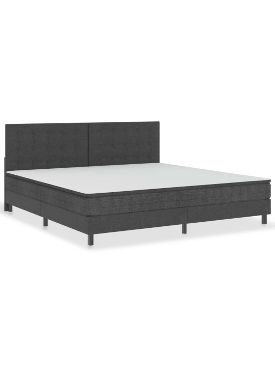 Postel boxspring tmavě šedá textil 200 x 200 cm