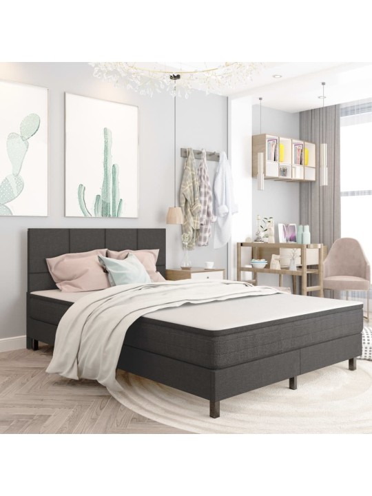Postel boxspring tmavě šedá textil 180 x 200 cm