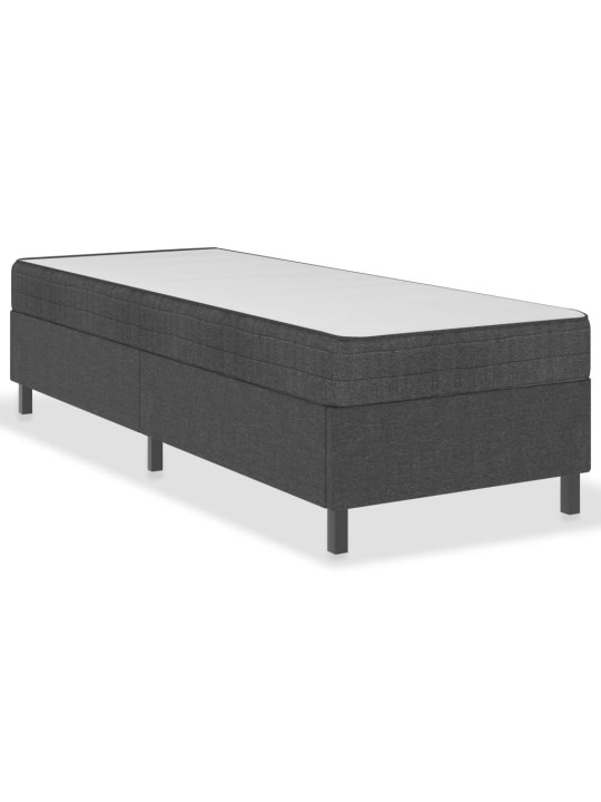 Postel boxspring tmavě šedá textil 80 x 200 cm