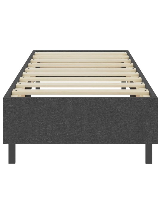 Postel boxspring tmavě šedá textil 90 x 200 cm