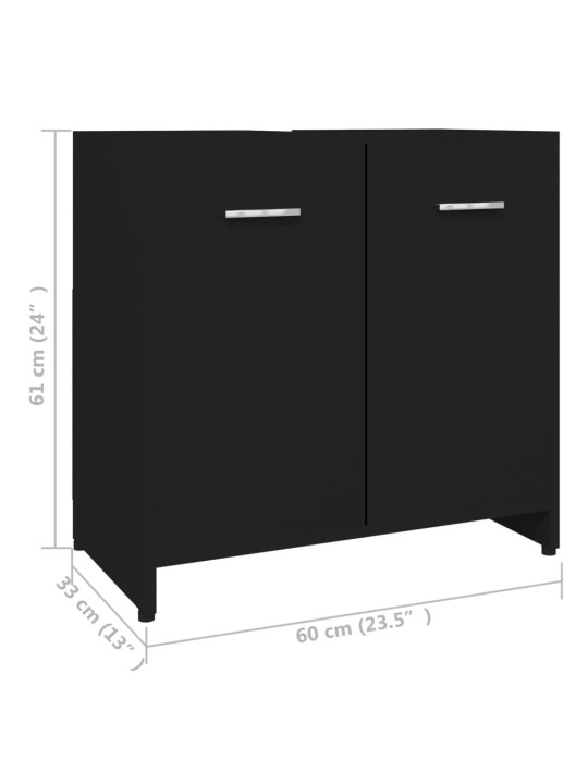 Koupelnová skříňka černá 60 x 33 x 61 cm kompozitní dřevo