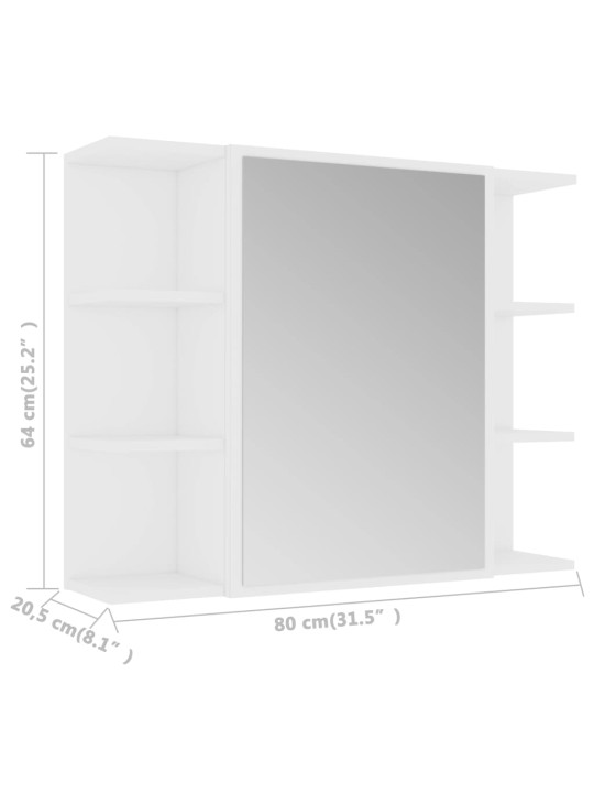 Koupelnová skříňka se zrcadlem bílá 80 x 20,5 x 64 cm kompozit