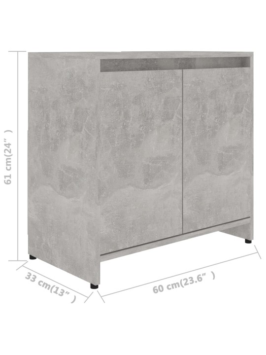 Koupelnová skříňka betonově šedá 60x33x61 cm kompozitní dřevo